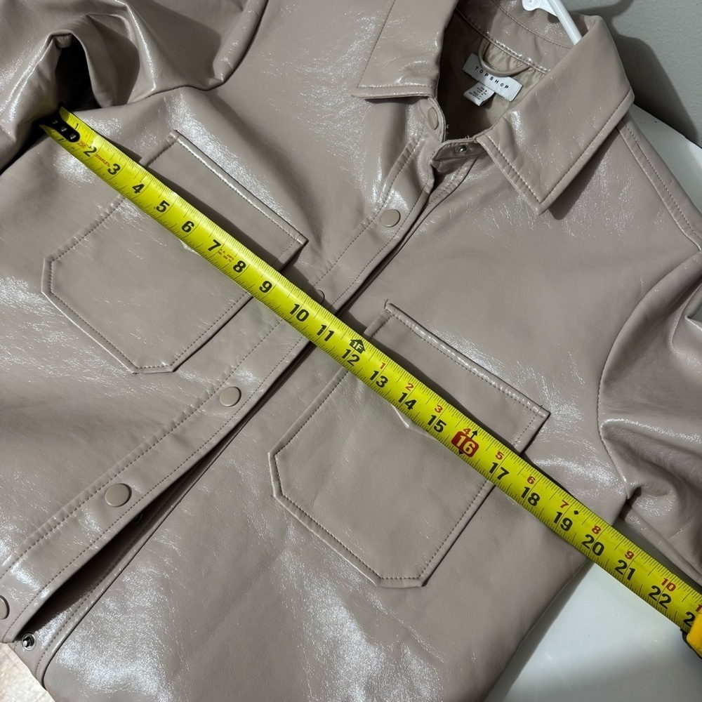TOPSHOP Beige faux Leather minimalist  Normcore Scandi girl Jacket - Picture 4 of 7